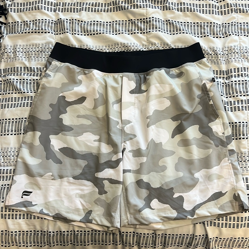 FABLETICS White Camo Gym Shorts